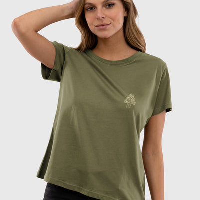 Polera Orgánica Infinite Roads Green (Mujer)