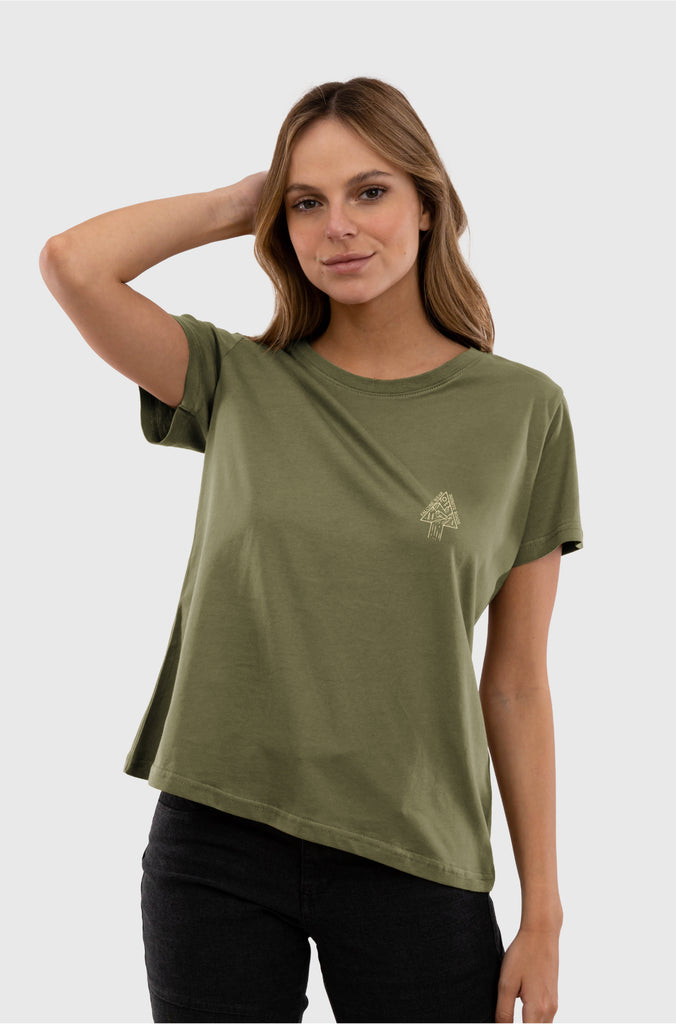 Polera Orgánica Infinite Roads Green (Mujer)