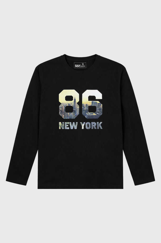 Polera Casual Manga Larga Wanser Black (Hombre)