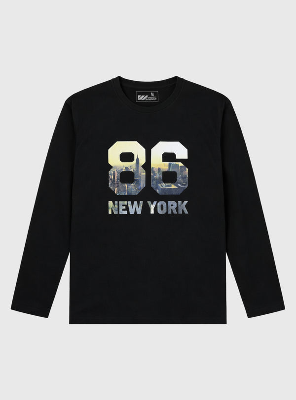 Polera Casual Manga Larga Wanser Black (Hombre)