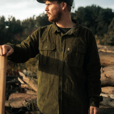 Camisa Corduroy Forestman Moss Green (Hombre)