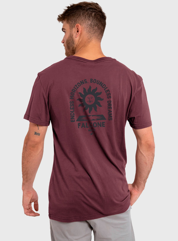 Polera Orgánica Endless Horizon Burdeo (Hombre)