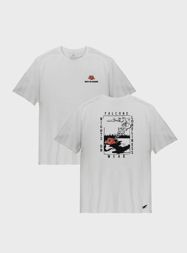 Polera Orgánica Nights on Loneliness White (Hombre)