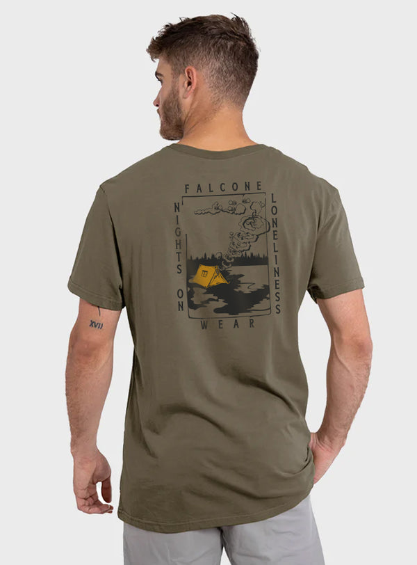 Polera Orgánica Nights on Loneliness Olive Green (Hombre)