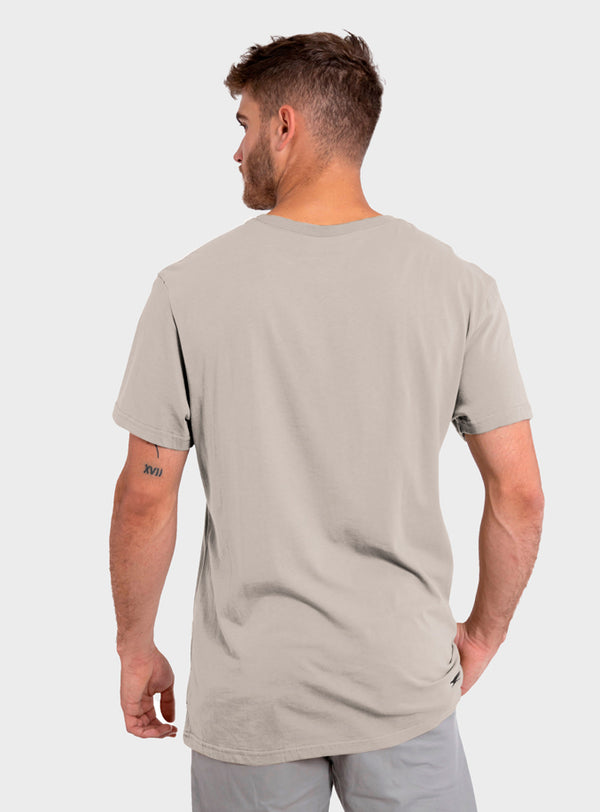 Polera Orgánica Rectangular Logo V2 Taupe (Hombre)