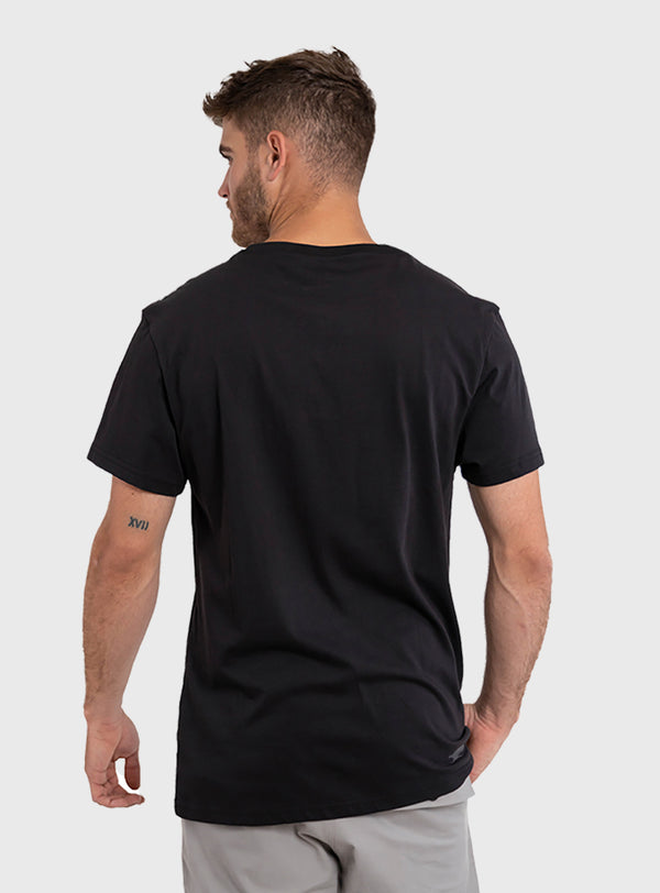 Polera Orgánica Rectangular Logo V2 Black (Hombre)