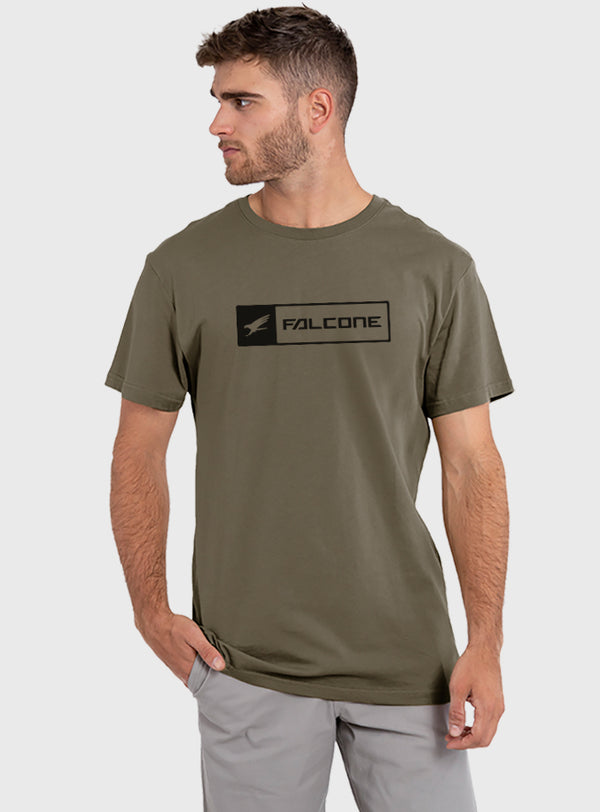 Polera Orgánica Rectangular Logo V2 Olive Green (Hombre)