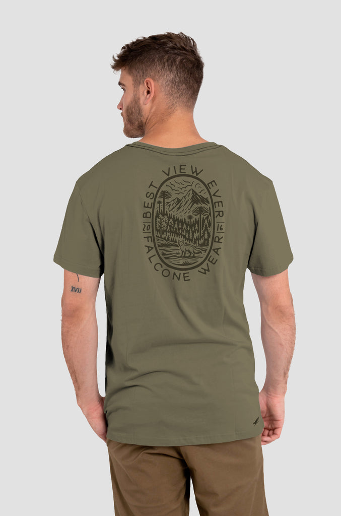 Polera Orgánica Best View Ever Green (Hombre)