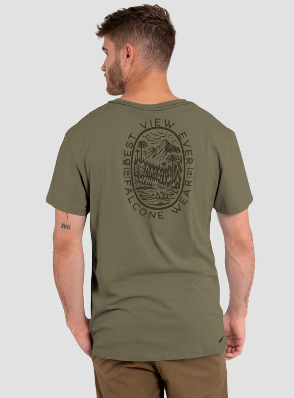 Polera Orgánica Best View Ever Green (Hombre)