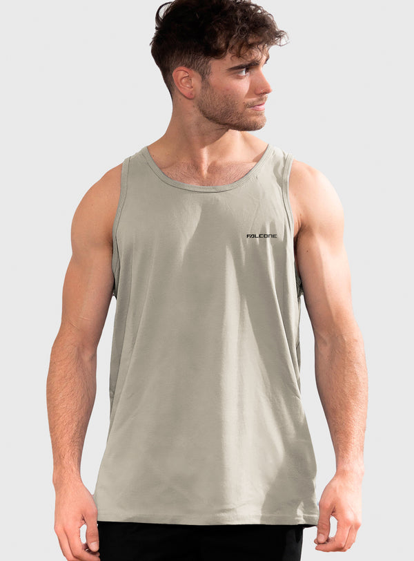 Polera Orgánica Sin Mangas Classic V2 Taupe (Hombre)