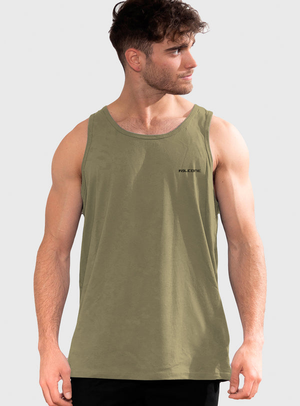 Polera Orgánica Sin Mangas Classic V2 Olive Green (Hombre)