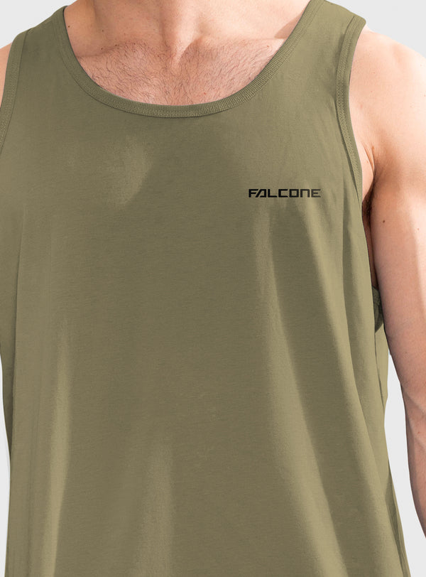 Polera Orgánica Sin Mangas Classic V2 Olive Green (Hombre)