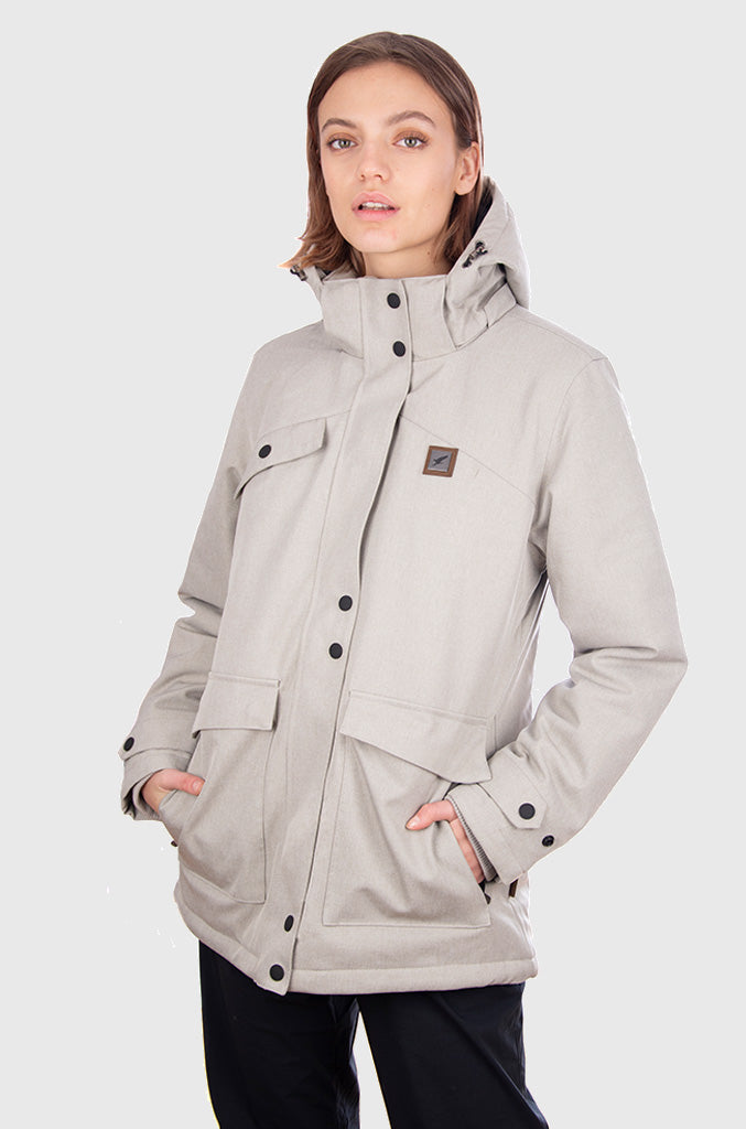 Chaqueta Ligera con Capucha para Mujer Caqui outdoor | Champion España