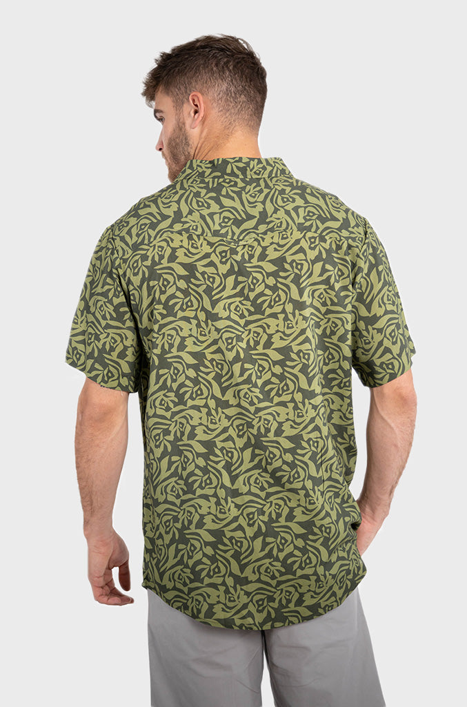 Camisa Guayabera Clásica Print Leaves (Hombre)