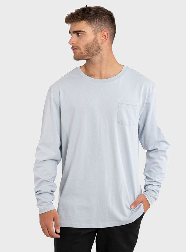 Polera Manga Larga con Bolsillo Light Blue (Hombre)