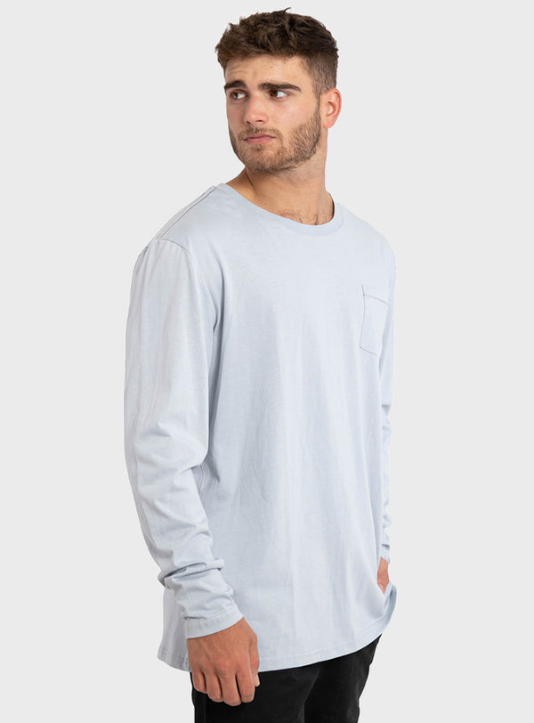 Polera Manga Larga con Bolsillo Light Blue (Hombre)