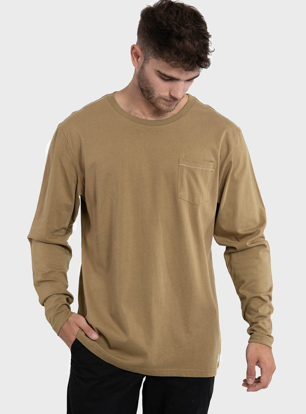 Polera Manga Larga con Bolsillo Moss Green (Hombre)
