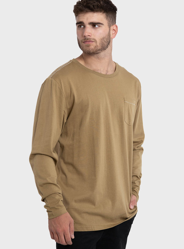 Polera Manga Larga con Bolsillo Moss Green (Hombre)