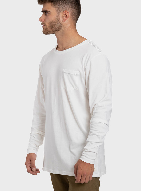 Polera Manga Larga con Bolsillo White (Hombre)