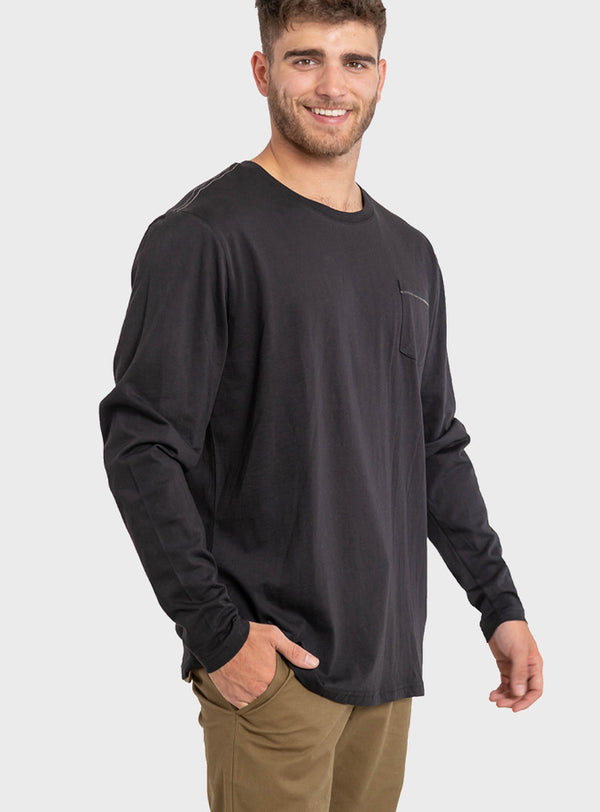 Polera Manga Larga con Bolsillo Black (Hombre)