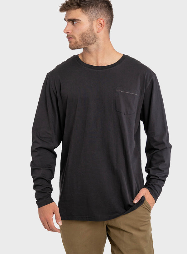 Polera Manga Larga con Bolsillo Black (Hombre)