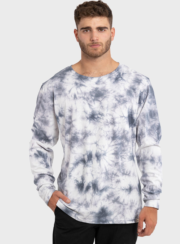 Polera Orgánica Manga Larga Tie-Dye White (Hombre)