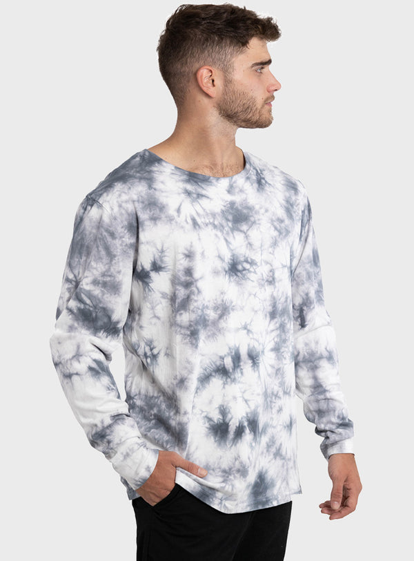 Polera Orgánica Manga Larga Tie-Dye White (Hombre)