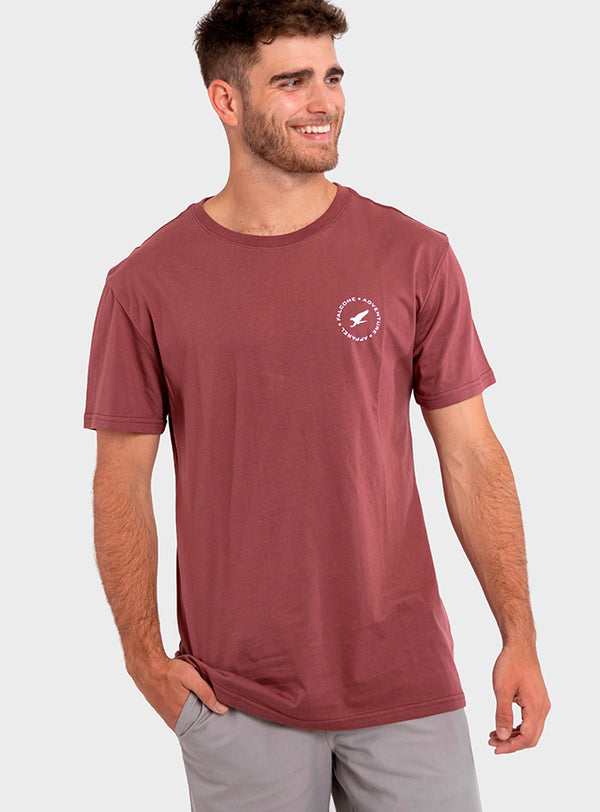 Polera Orgánica Adventure Apparel  Burdeo (Hombre)