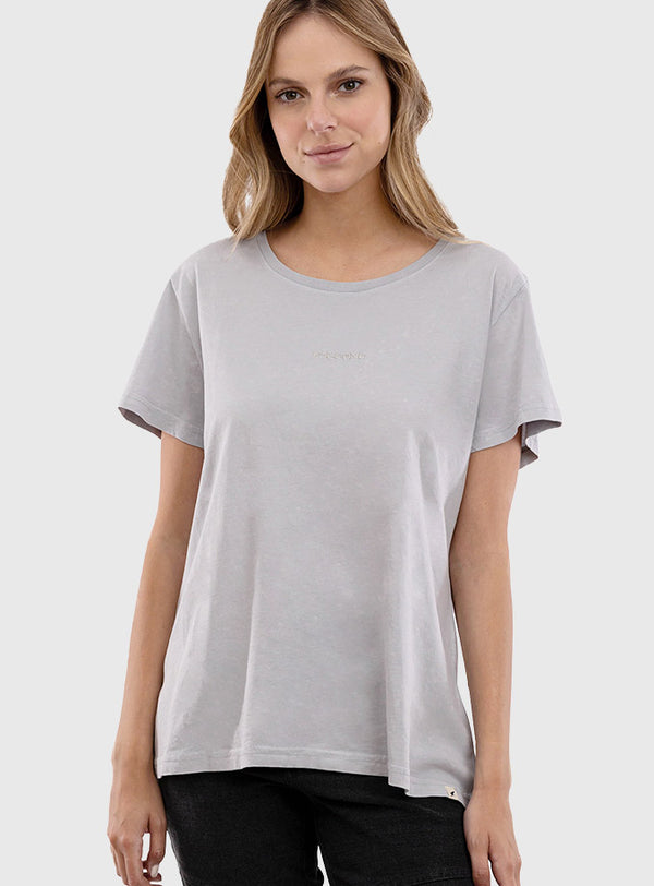 Polera Orgánica Acid-Wash  Stone Gray (Mujer)