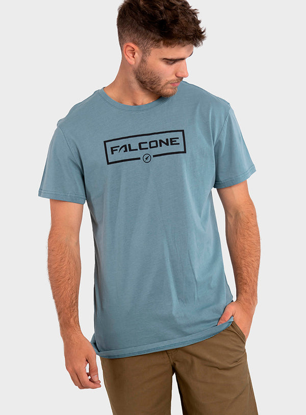 Polera Orgánica Rectangular Logo Petrol Blue ( Hombre)
