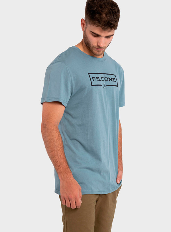 Polera Orgánica Rectangular Logo Petrol Blue ( Hombre)