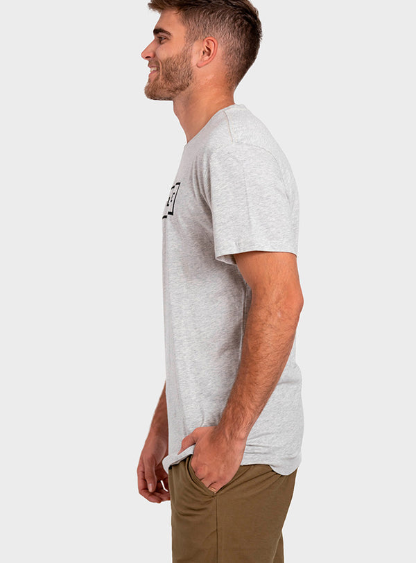 Polera Orgánica Rectangular Logo Gray Melange ( Hombre)