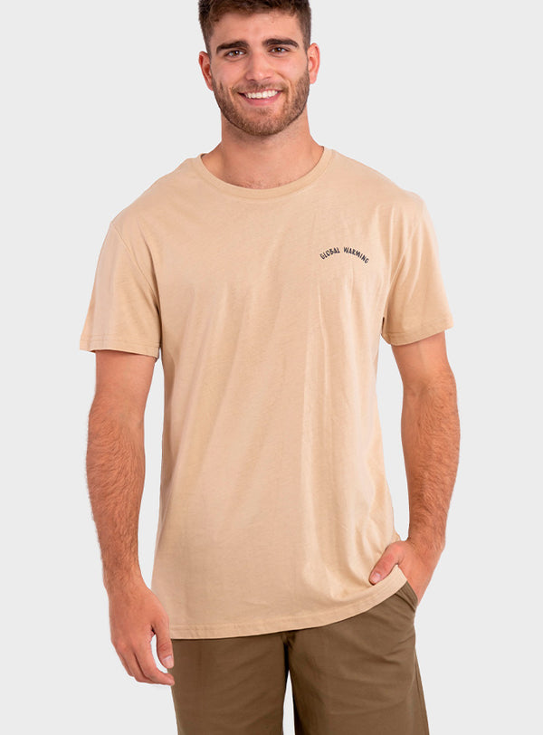 Polera Orgánica Global Warming Taupe (Hombre)