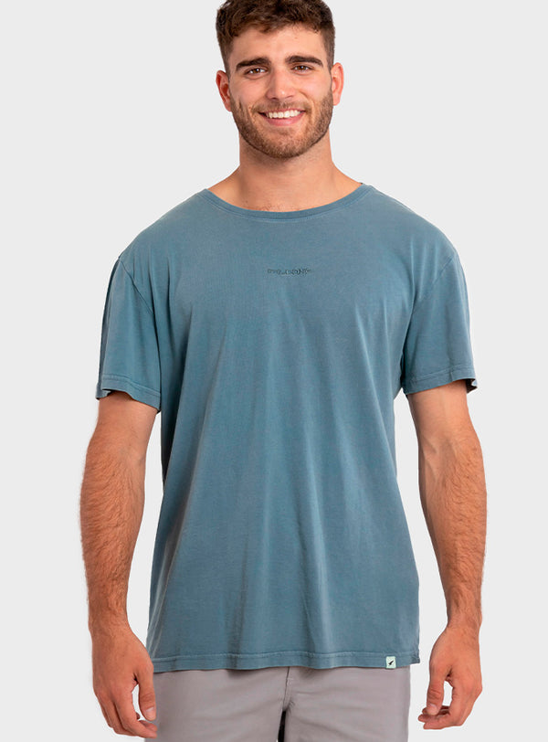Polera Orgánica Acid-Wash Blue (Hombre)