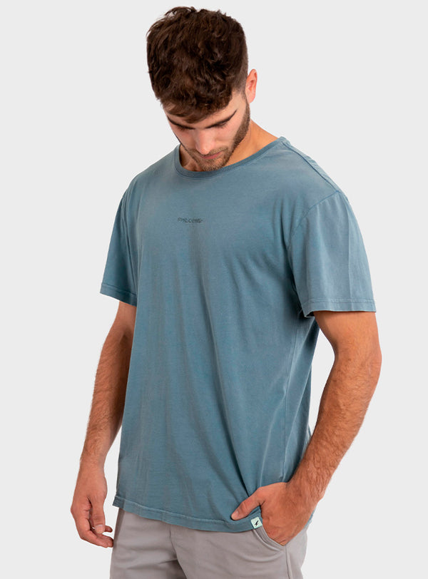 Polera Orgánica Acid-Wash Blue (Hombre)