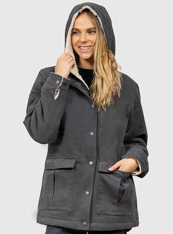 Chaqueta Canvas Reversible Woodstone Dark Gray (Mujer)