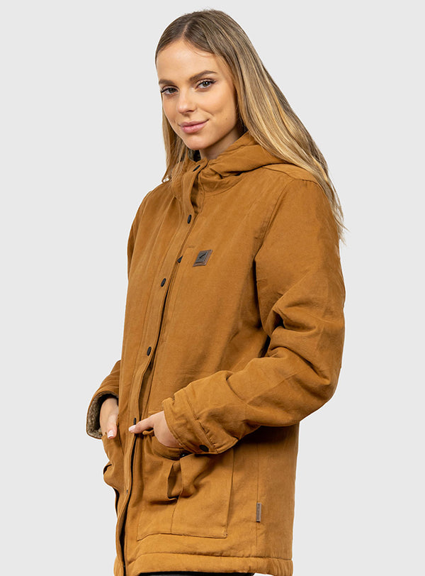 Chaqueta Canvas Reversible Woodstone Camel (Mujer)
