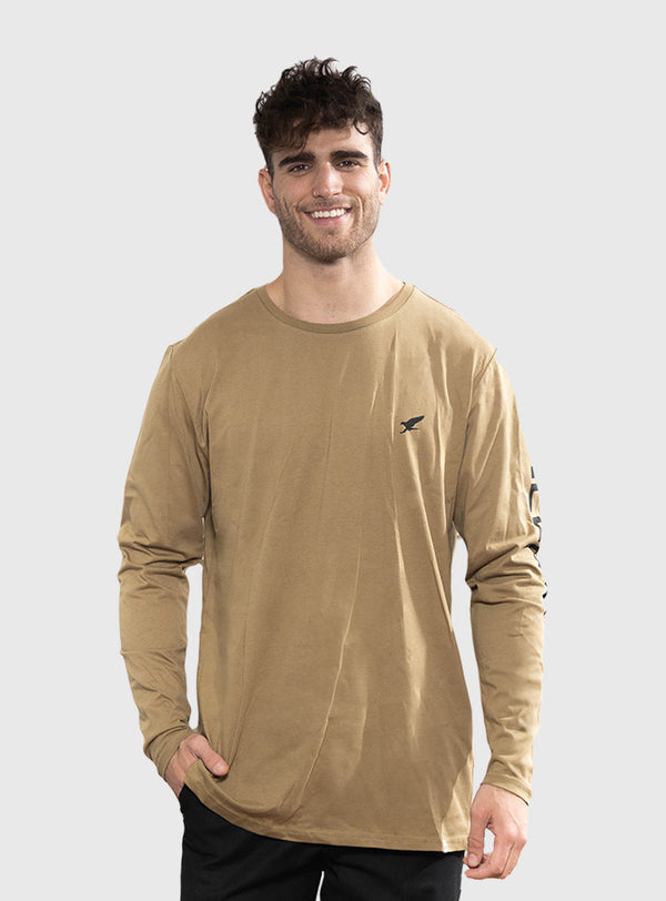 Polera Orgánica Manga Larga Vertical Logo Green (Hombre)