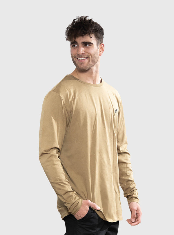 Polera Orgánica Manga Larga Vertical Logo Green (Hombre)