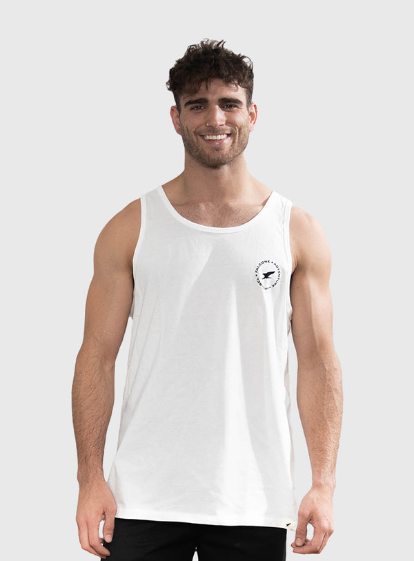 Polera Orgánica Sin Mangas Adventure Apparel White (Hombre)