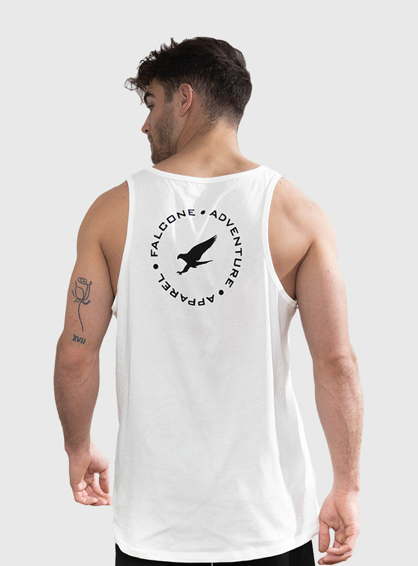 Polera Orgánica Sin Mangas Adventure Apparel White (Hombre)