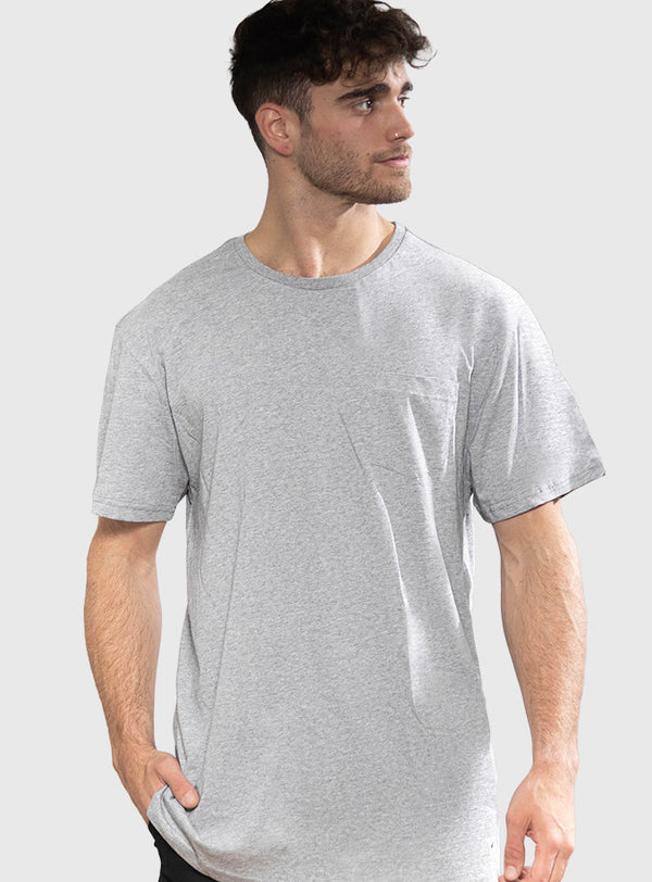 Polera Orgánica con Bolsillo Gray Melange (Hombre)