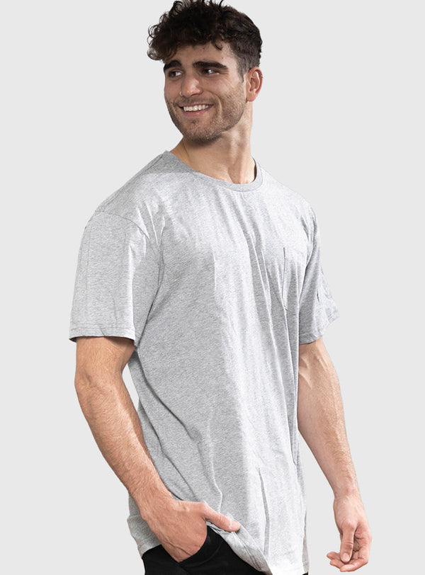 Polera Orgánica con Bolsillo Gray Melange (Hombre)