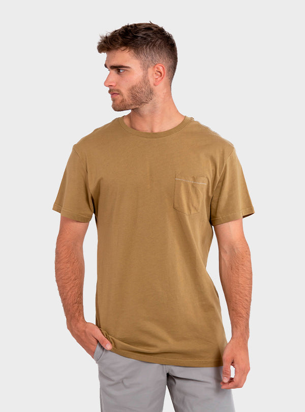 Polera Orgánica con Bolsillo Moss Green (Hombre)