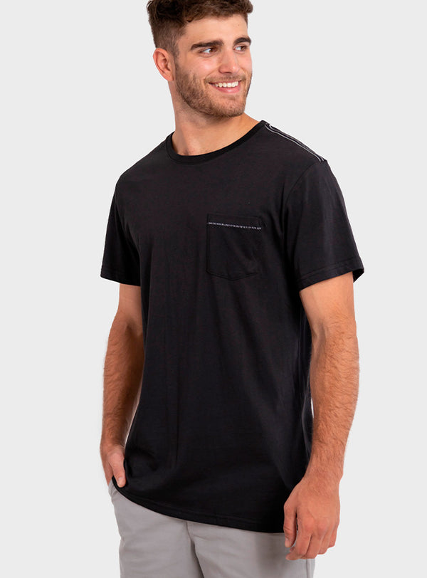 Polera Orgánica con Bolsillo Black (Hombre)